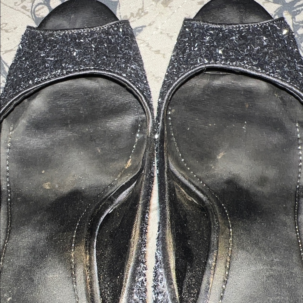 Nine West Glittery Navy Peep-Toe Heels - Picture 8 of 8